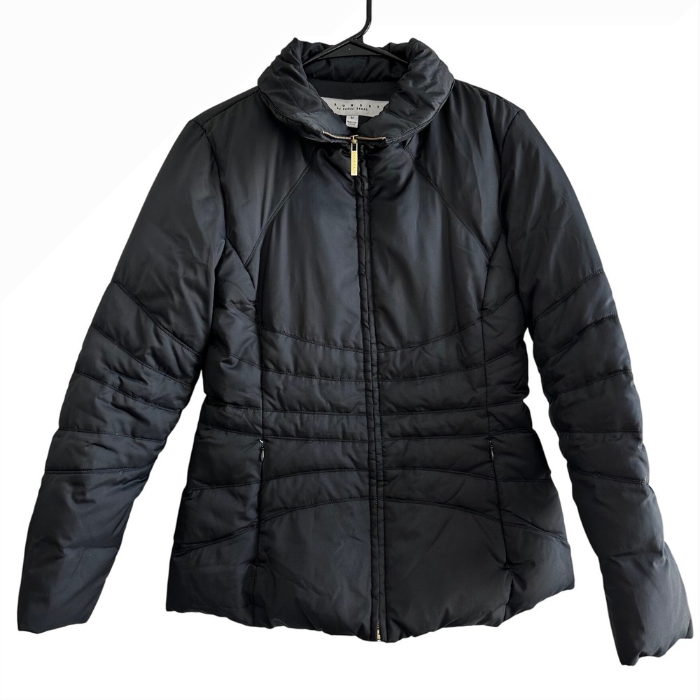 Laundry by Shelli Segal Black Puffer Jacket Women's Medium Coat Down and Feather